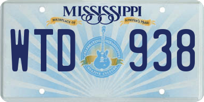MS license plate WTD938