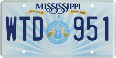 MS license plate WTD951