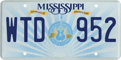 MS license plate WTD952