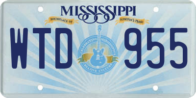 MS license plate WTD955