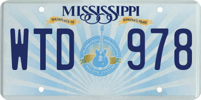 MS license plate WTD978