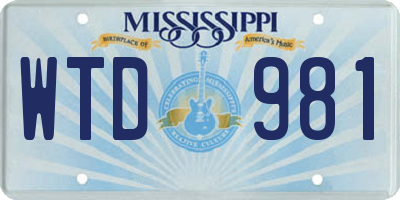 MS license plate WTD981