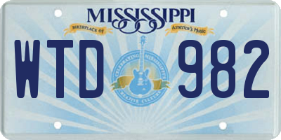 MS license plate WTD982