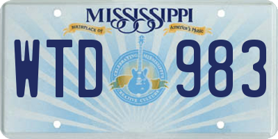 MS license plate WTD983