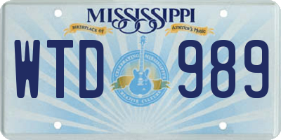 MS license plate WTD989