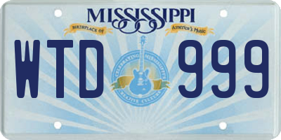 MS license plate WTD999