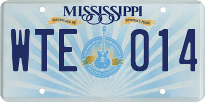 MS license plate WTE014