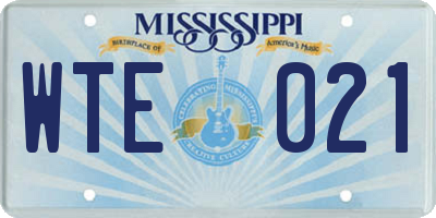 MS license plate WTE021