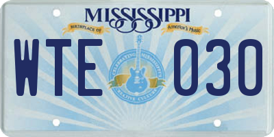 MS license plate WTE030