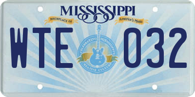 MS license plate WTE032