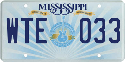 MS license plate WTE033