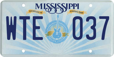 MS license plate WTE037