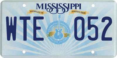 MS license plate WTE052