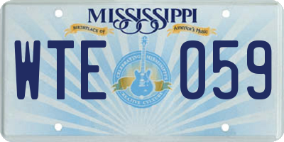 MS license plate WTE059