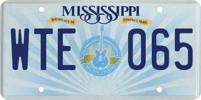 MS license plate WTE065