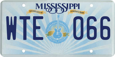 MS license plate WTE066