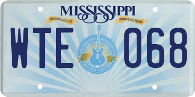 MS license plate WTE068