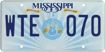 MS license plate WTE070