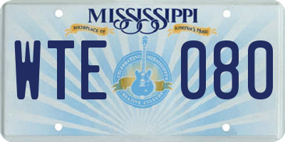 MS license plate WTE080
