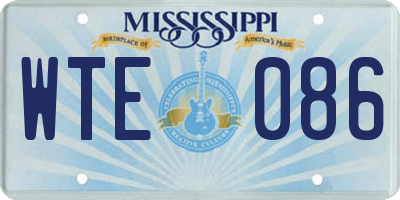MS license plate WTE086