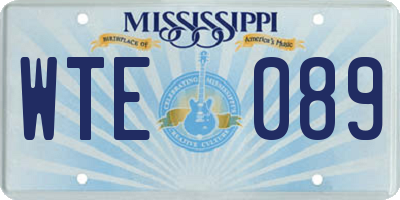 MS license plate WTE089