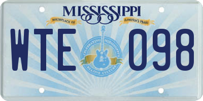MS license plate WTE098