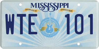 MS license plate WTE101