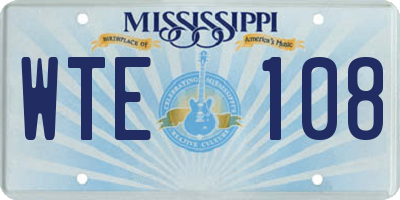 MS license plate WTE108
