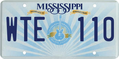 MS license plate WTE110
