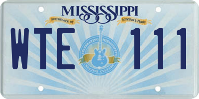 MS license plate WTE111