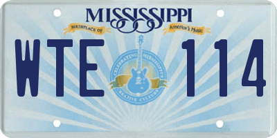 MS license plate WTE114