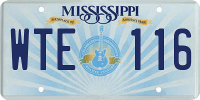 MS license plate WTE116