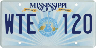 MS license plate WTE120