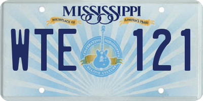 MS license plate WTE121