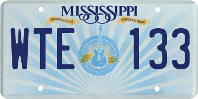 MS license plate WTE133