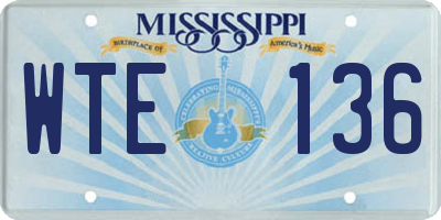 MS license plate WTE136