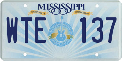 MS license plate WTE137
