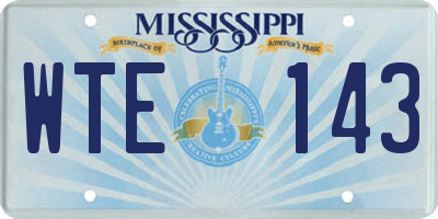 MS license plate WTE143