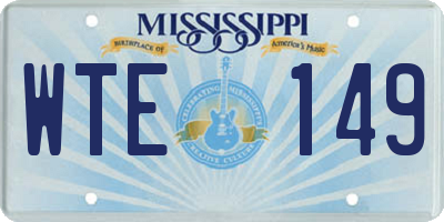 MS license plate WTE149