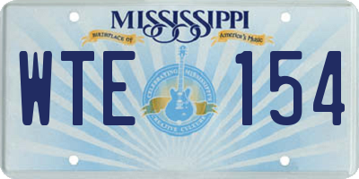 MS license plate WTE154