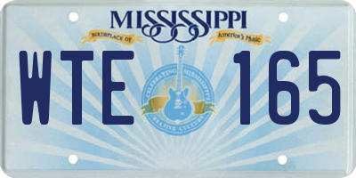 MS license plate WTE165