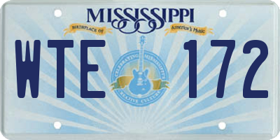 MS license plate WTE172
