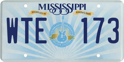MS license plate WTE173