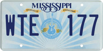 MS license plate WTE177