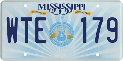MS license plate WTE179