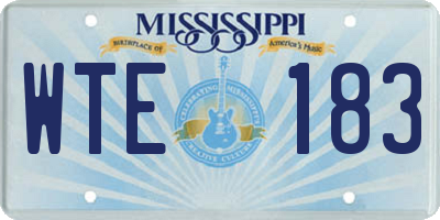 MS license plate WTE183