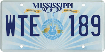 MS license plate WTE189