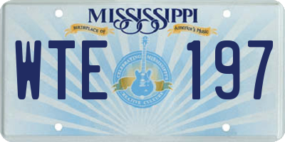 MS license plate WTE197