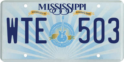 MS license plate WTE503