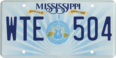 MS license plate WTE504